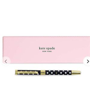kate spade charming dot ballpoint pen black white polka dot nwt